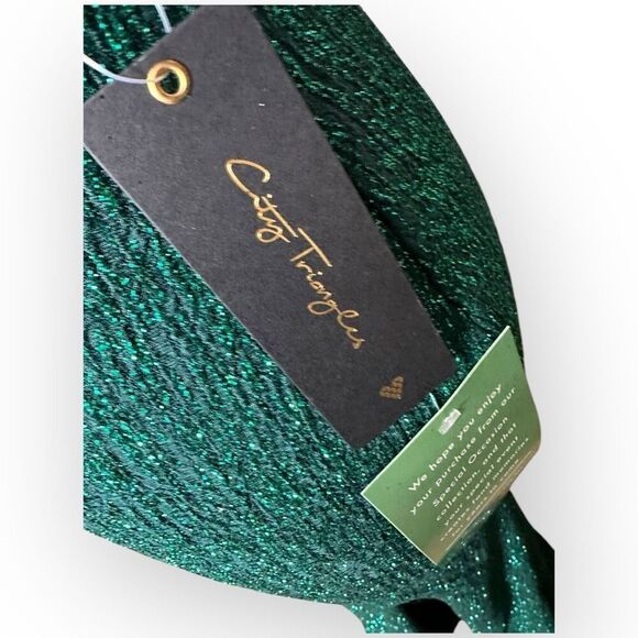 NWT City Triangles Womens Glitter Jersey Knit Gown Green Size 3 - Picture 6 of 16